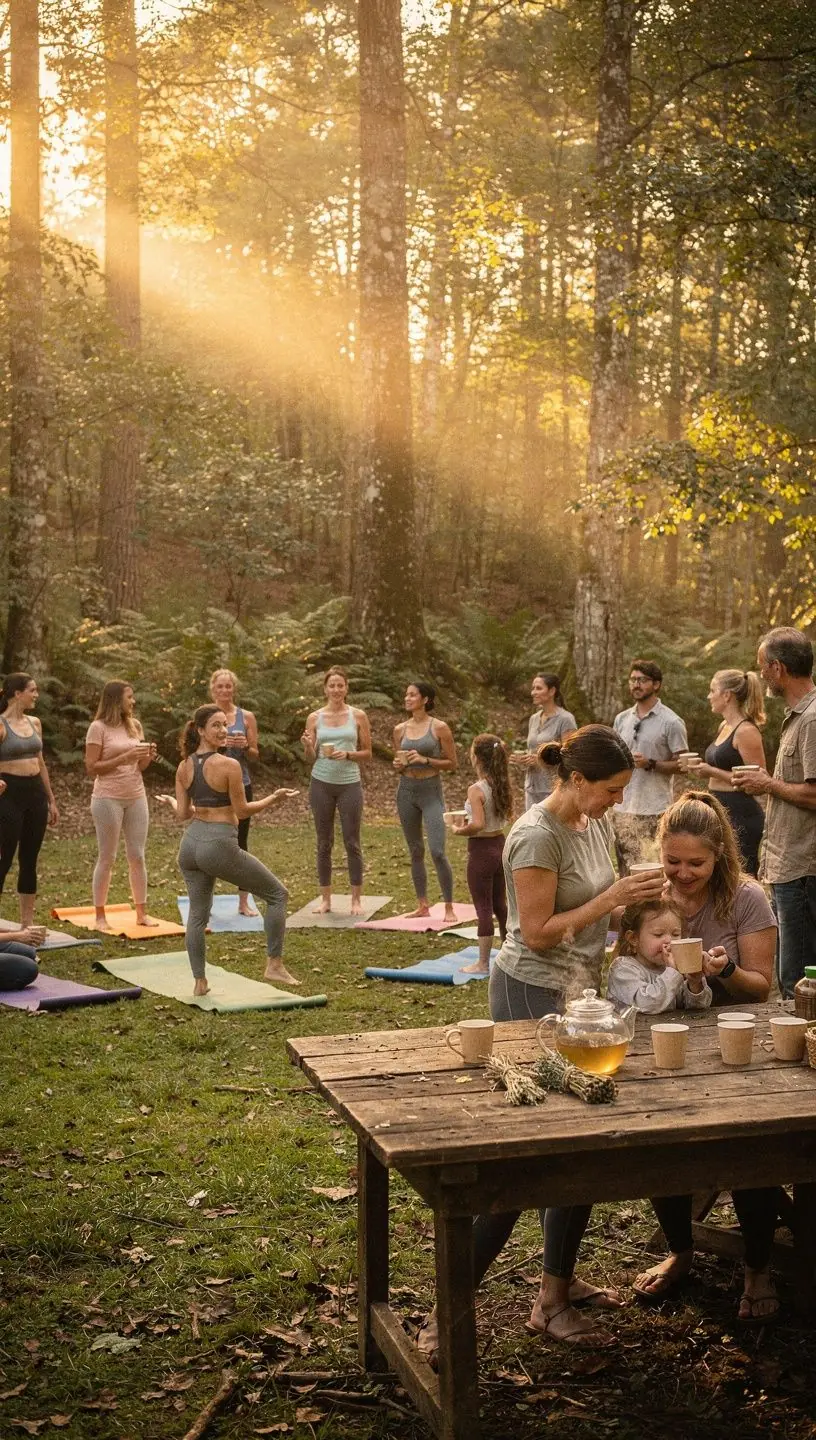 Zber bylinkového čaju s kvetmi harmančeka a medovky, pripraveného na relaxáciu.